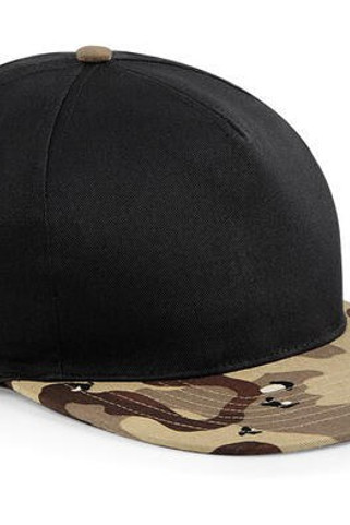 Beechfield B691 - Retro Camouflage Snapback Kappe für Stickerei