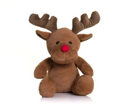 Mumbles MM033 - Festive Brown Reindeer Plush with Red Nose