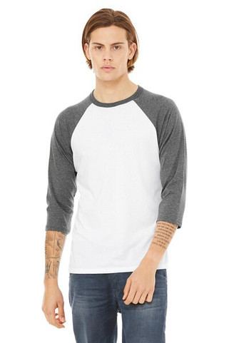 Bella+Canvas 3200 - Remera unisex báisbol Raglan manga 3/4