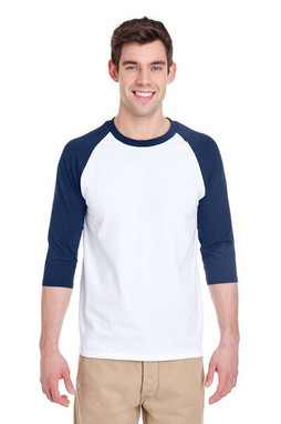 Gildan 5700 - Remera de algodón grueso manga raglán tres cuartos 