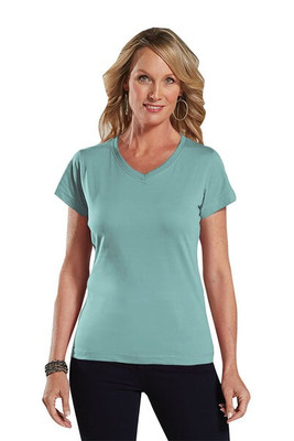 LAT 3507 - Remera fina de jersey con cuello en V