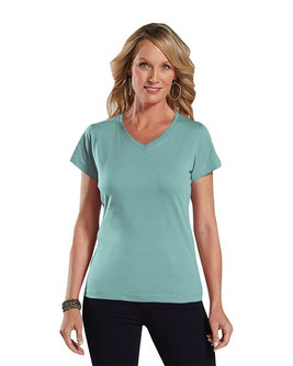 LAT 3507 - Remera fina de jersey con cuello en V