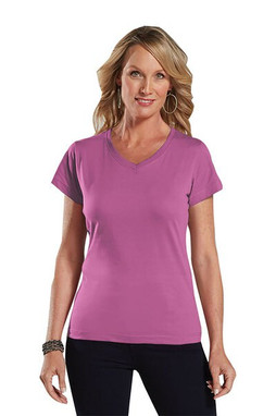 LAT 3507 - Ladies Fine Jersey V-NeckT-Shirt