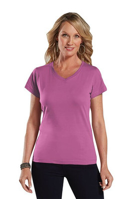 LAT 3507 - Remera fina de jersey con cuello en V