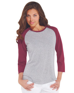 LAT 3530 - Ladies Fine Jersey Three-Quarter Sleeve Baseball T-Shirt