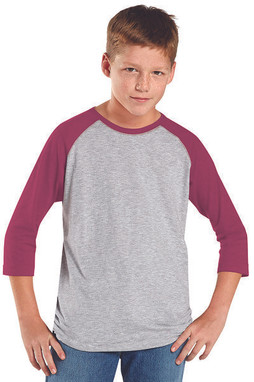LAT 6130 - Youth Retro Style Three-Quarter Sleeve Baseball Tee