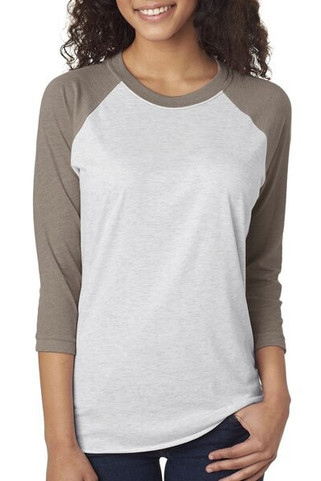 Next Level 6051 - Unisex Tri-Blend Three-Quarter Sleeve Raglan Tee