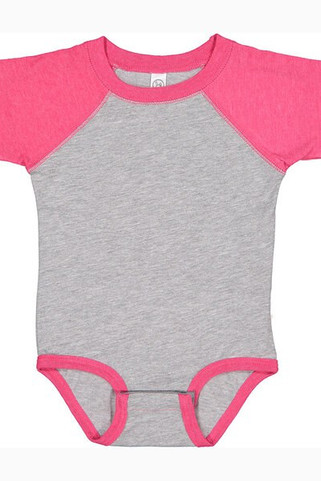 Rabbit Skins 4430 - Fine Jersey Infant Three-Quarter Sleeve Baseball Bodysuit