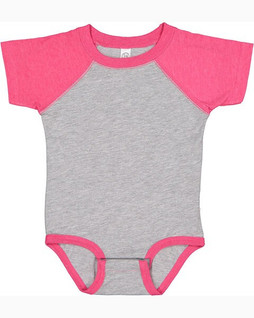 Rabbit Skins 4430 - Fine Jersey Infant Three-Quarter Sleeve Baseball Bodysuit