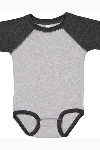 Rabbit Skins 4430 - Fine Jersey Infant Three-Quarter Sleeve Baseball Bodysuit