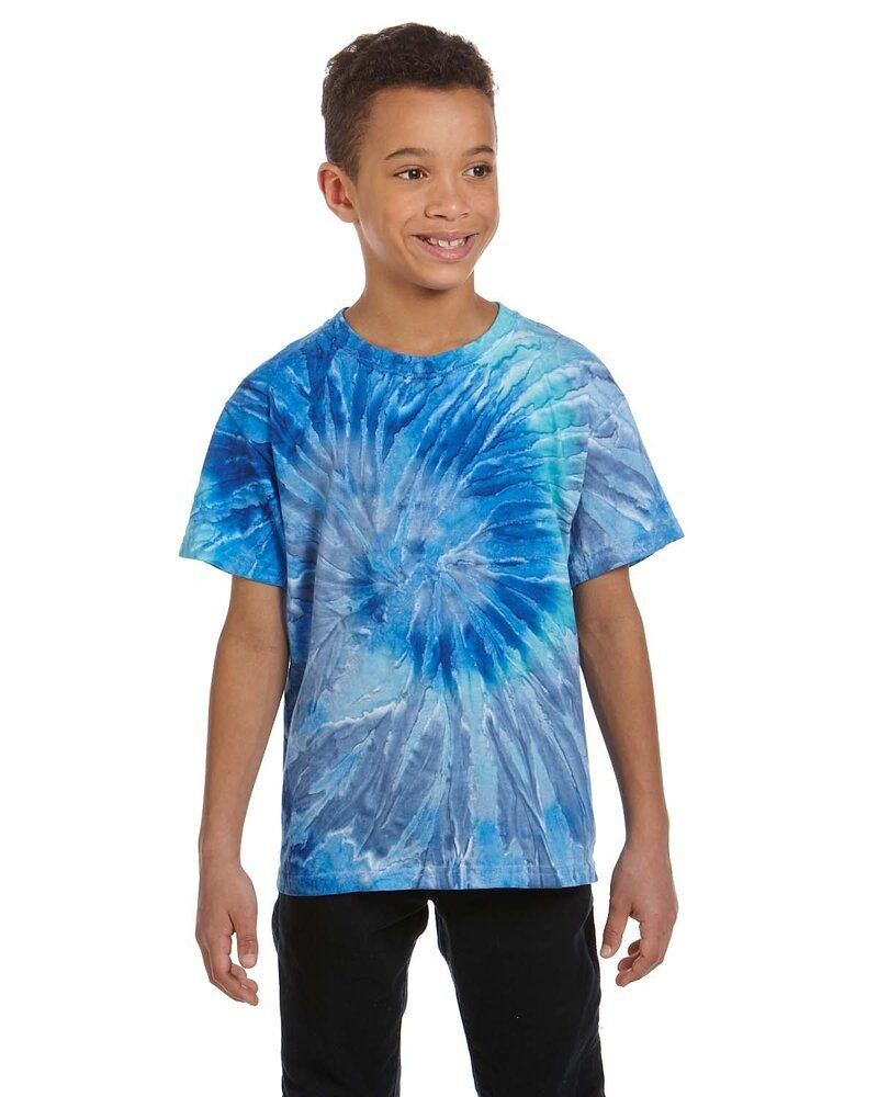 Colortone T1001Y - Multi Color Tie Dye Youth Tee - Blue