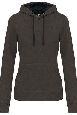 Kariban K465 - Damessweater met capuchon in contrasterende kleur