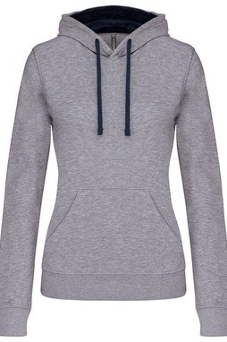 Kariban K465 - Damessweater met capuchon in contrasterende kleur