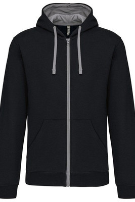 Kariban K466 - Contrast hooded full zip sweatshirt