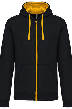 Kariban K466 - Contrast hooded full zip sweatshirt