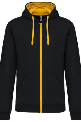 Kariban K466 - Contrast hooded full zip sweatshirt