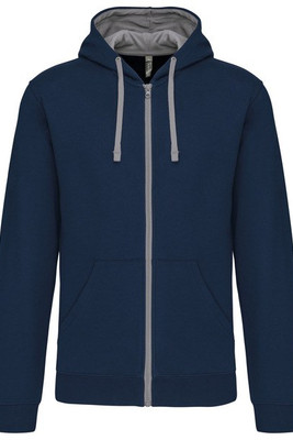 Kariban K466 - Contrast hooded full zip sweatshirt