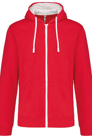 Kariban K466 - Sweatshirt mit Reißverschluss und Kapuze in Kontrastfarbe