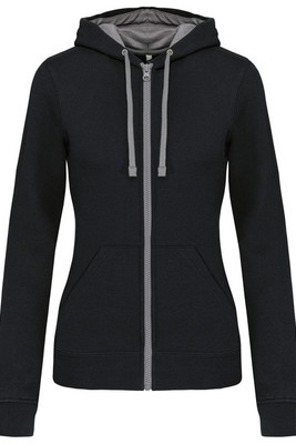 Kariban K467 - Damen Kapuzenjacke mit Kontrast und Kopfhöreranschluss