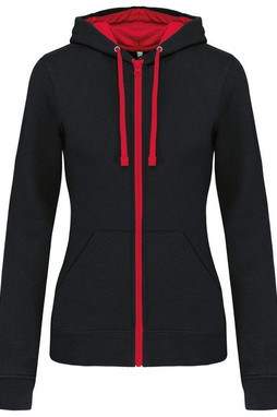 Kariban K467 - Damen Kapuzenjacke mit Kontrast und Kopfhöreranschluss