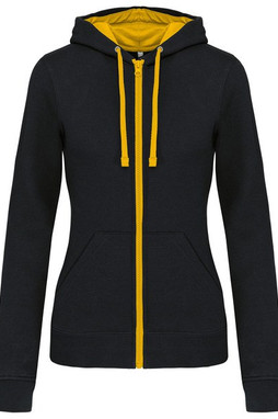Kariban K467 - Sweat-shirt zippé capuche contrastée femme
