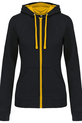 Kariban K467 - Sweat-shirt zippé capuche contrastée femme