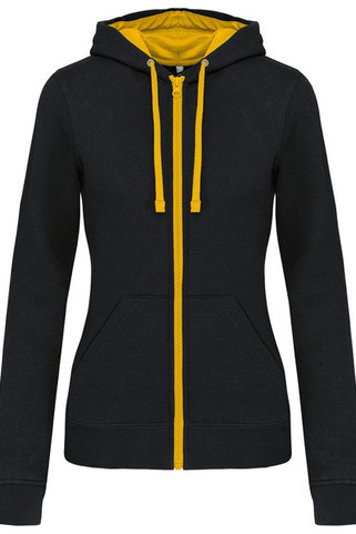 Kariban K467 - Sweat-shirt zippé capuche contrastée femme