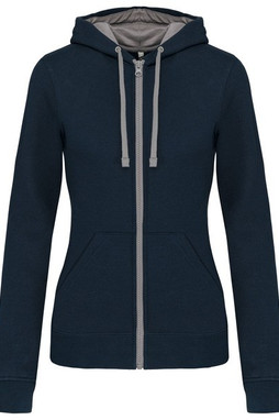 Kariban K467 - Damen Kapuzenjacke mit Kontrast und Kopfhöreranschluss