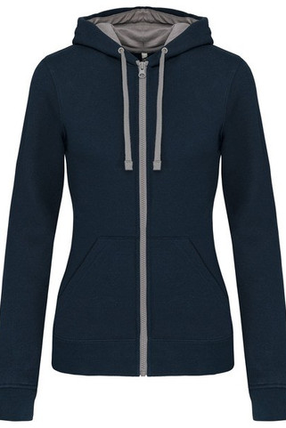 Kariban K467 - Sweat-shirt zippé capuche contrastée femme