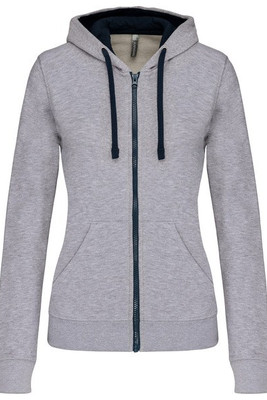Kariban K467 - Damen Kapuzenjacke mit Kontrast und Kopfhöreranschluss