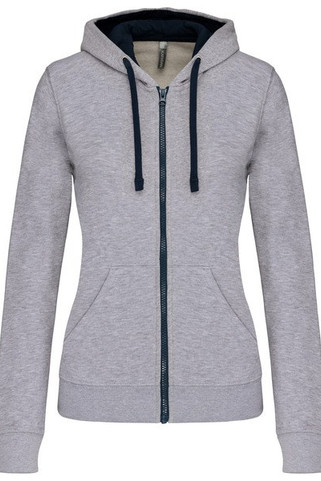 Kariban K467 - Sweat-shirt zippé capuche contrastée femme