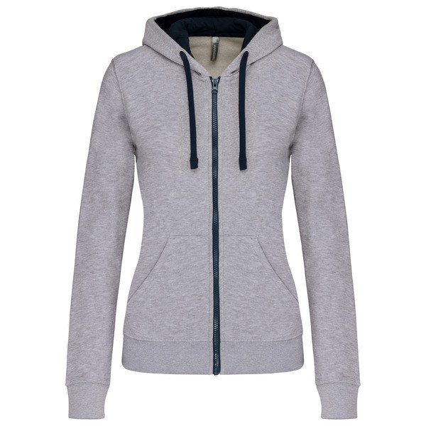 Kariban K467 - Sweat-shirt zippé capuche contrastée femme