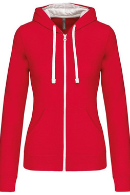 Kariban K467 - Sweat-shirt zippé capuche contrastée femme