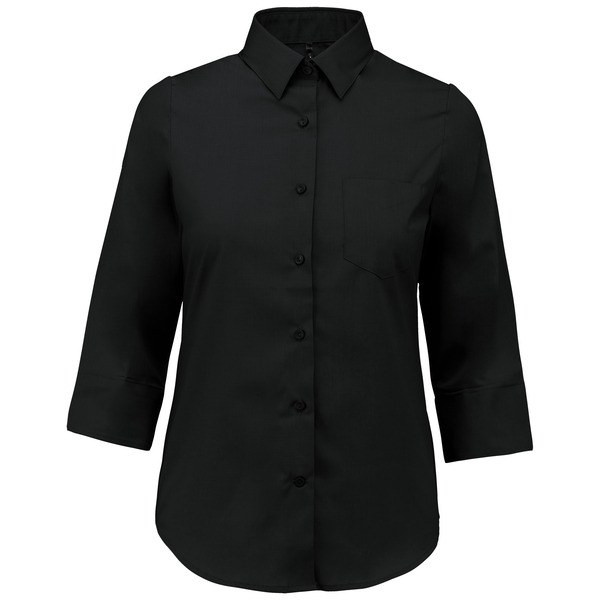 Kariban K558 - Damen 3/4 Ärmel Poplin Bluse mit V-Tasche