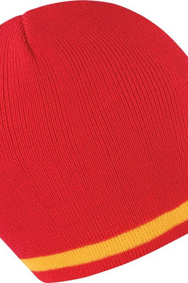 Result R368X - Bonnet Tricoté en Acrylique à Rayures Élégantes