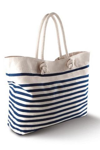 Kimood KI0242 - Sailor-Style Cotton Canvas Beach Tote