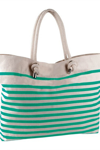 Kimood KI0242 - Sailor-Style Cotton Canvas Beach Tote