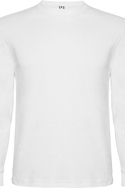 Roly CA1204 - POINTER  Long-sleeve t-shirt in tubular fabric with 4-layer crew neck and 1x1 ribbed cuffs