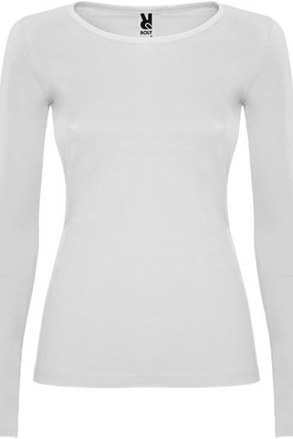 Roly CA1218 - Elegant Cotton Long-Sleeve Womens Tee with Trimmed Neck