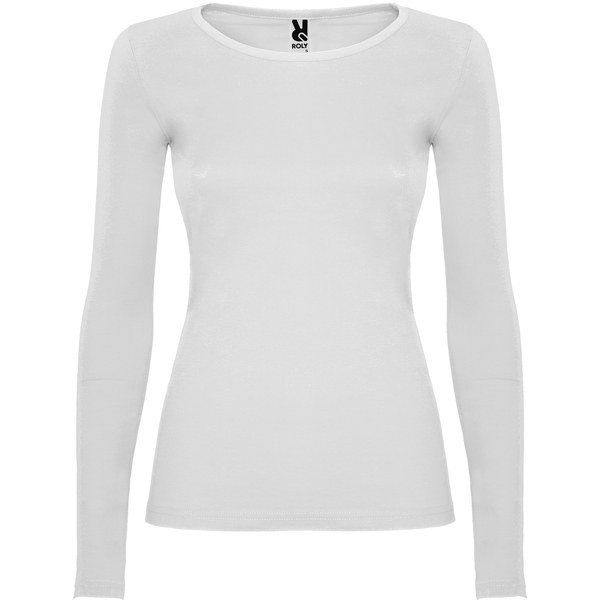 Roly CA1218 - Elegant Cotton Long-Sleeve Women's Tee with Trimmed Neck
