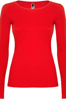 Roly CA1218 - Elegant Cotton Long-Sleeve Women's Tee with Trimmed Neck