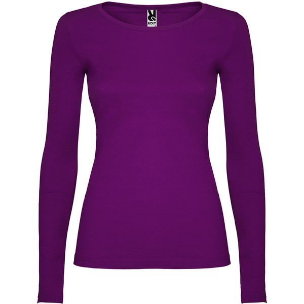 Roly CA1218 - Elegant Cotton Long-Sleeve Women's Tee with Trimmed Neck