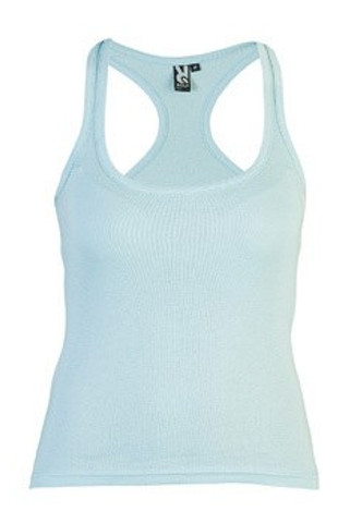 Roly CA6517 - CAROLINA Přiléhavé dámské tílko s boxerskými ramínky v žebrovaném úpletu a bočními švy