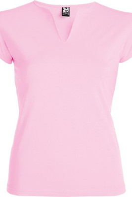Roly CA6532 - Camiseta Ajustada com Decote V e Mangas Curtas