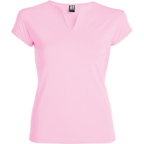 Roly CA6532 - BELICE Fitted t-shirt with crew neck and v-opening on front