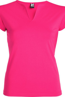 Roly CA6532 - BELICE Fitted t-shirt with crew neck and v-opening on front