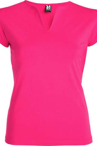 Roly CA6532 - BELICE Fitted t-shirt with crew neck and v-opening on front