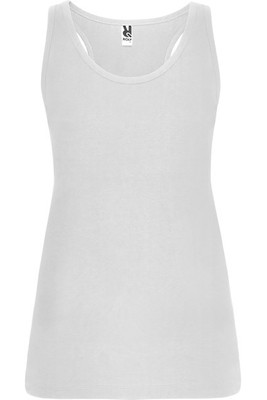 Roly CA6535 - BRENDA Slim-fit tank top with ribbed armholes and loose and rolled ribbed collar