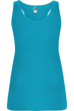 Roly CA6535 - BRENDA Slim-fit tank top with ribbed armholes and loose and rolled ribbed collar
