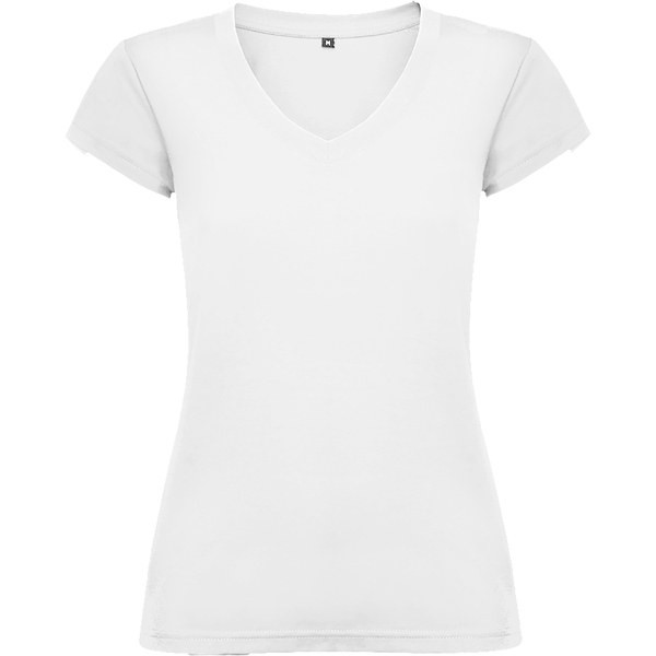 Roly CA6646 - Women's Slim-Fit V-Neck Cotton Tee with Ribbed Finish